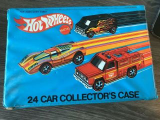 Vintage 1975 Mattel Hot Wheels 24 Car Collector’s Case 8227 W/5 Cars