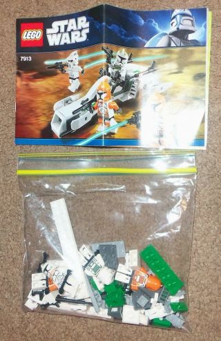 Lego Star Wars 7913 Clone Trooper Battle Pack 100 Complete W/ Instruction Book