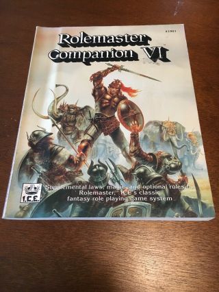 Shadow World Rolemaster Companion Vi Ice Rpg Book 1901 1992 First Edition