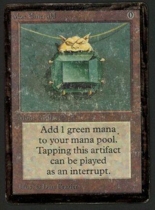 1x Unlimited Mox Emerald (heavily Inked) Mtg Unlimited Power 9 - Kid Icarus