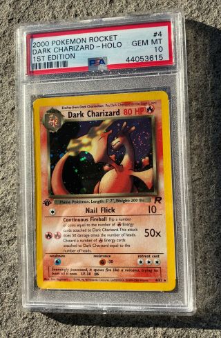 Pokemon Card - Psa 10 Gem 1st Edition Holo Dark Charizard Rocket 2000