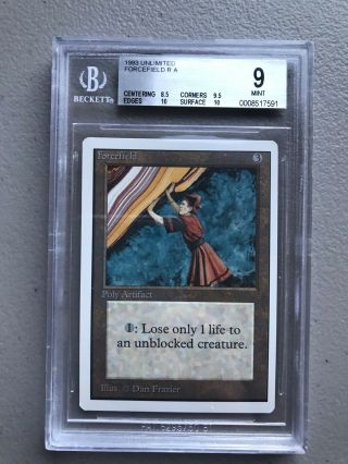 Bgs Unlimited Forcefield 9 Magic Beckett Graded Mtg,  2 10 Subs