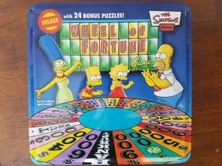 Wheel Of Fortune Simpsons Edition Board Game In Tin In Open Box