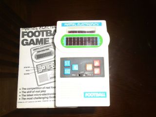 Vintage 1977 Mattel Football Electronic Game Hand - Held Game Instructions Incld.
