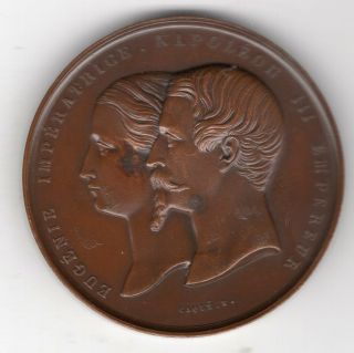 1855 French Medal for Paris Exposition Palace of Industry,  by J.  Wiener,  Caque 2