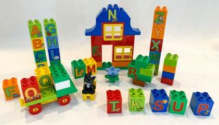 Lego Duplo Play With Letters Set Alphabet 6051 99 Complete 1 1/2 To 5 Years