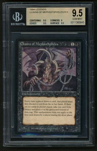1x Bgs 9.  5 Chains Of Mephistopheles Mtg Legends - Kid Icarus -