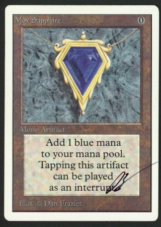 1x Unlimited Mox Sapphire Signed Mtg Unlimited - Kid Icarus -