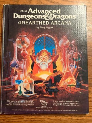 Official Advanced Dungeons & Dragons: Unearthed Arcana 1st Edition