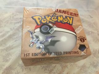 Pokemon Fossil 1st Edition Booster Box 1999 Wotc Factory Minor Crimp See