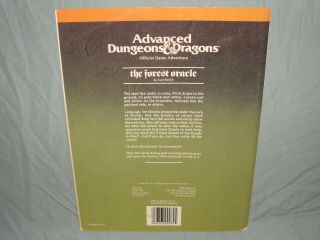 AD&D 1st Ed Adventure Module - N2 THE FOREST ORACLE (HARD TO FIND and VG, ) 3