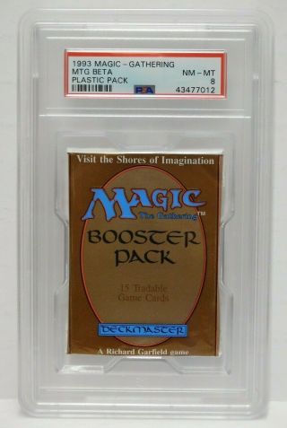 1993 Magic The Gathering Mtg Beta Plastic Pack - Psa 8 Booster Pack