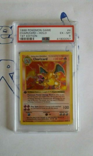 Psa 6 Charizard 1st Edition Holo Thick Stamp Shadowless Base Set Pokemon 1999