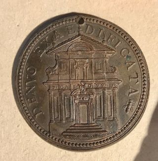 Pope Urban VIII Bronze Papal Medal 1639 A.  XV Building Reverse 3