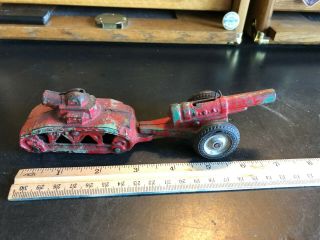 Vintage Arcade Cast Iron Army Tank And Matching Cannon 1930s