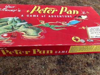 Vintage Board Game Walt Disney ' s Peter Pan Game of Adventure 1953 2