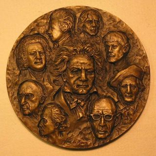 Music / Composers Beethoven,  Bach,  Vivaldi,  Mozart / Bronze Medal By José De Moura