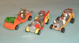 Vintage Corgi Junior Tom And Jerry Go Cart Set (3) Orange & Yellow Complete Exc