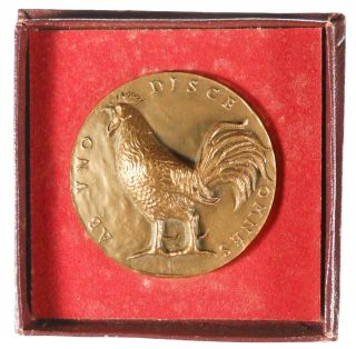 Cockrel Rooster French Award Medal Bronze 50mm