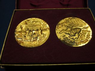 Wittnauer Precious Metals Guild.  The Pony Express/driving The Golden Spike 2,  Oz