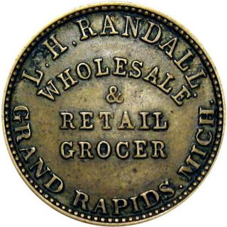 Grand Rapids Michigan Civil War Token Randall Young Hyson Tea Chinese Characters 2