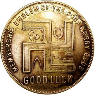 Pre 1933 Mt Carmel Illinois Good For Token The Globe 30 Cents Good Luck Swastika