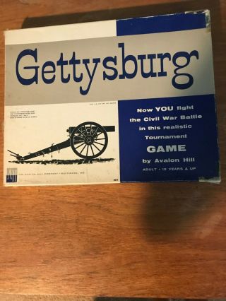 Vintage 1964 Gettysburg Civil War Battle Board Game Avalon Hill