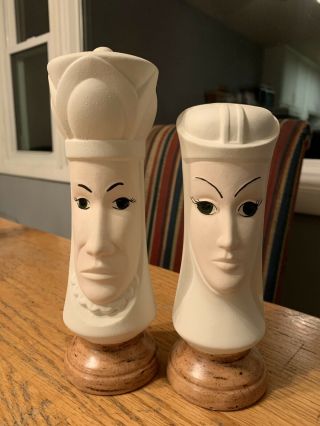 Large Ceramic King And Queen Chess Piece