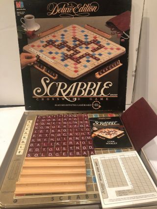 Scrabble Deluxe Edition Turntable Board Game 1989,  Mb,  Complete - Vg