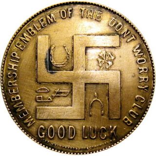 1910 Everett Pennsylvania Good Luck Swastika Token Whetstone 