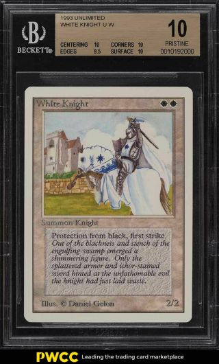 1993 Magic The Gathering Mtg Unlimited White Knight U W Bgs 10 Pristine (pwcc)
