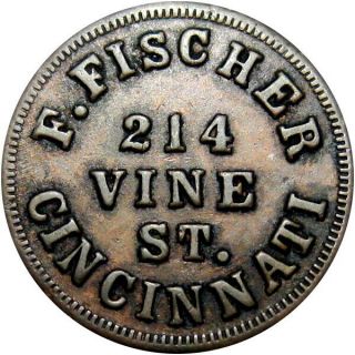 1863 Cincinnati Ohio Civil War Token F Fischer