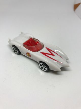Hot Wheels Second Wind Mach 5 Speed Racer White With Silver Wheels 3”