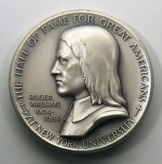 Medallic Art Co Roger Williams Hall Of Fame.  999 Silver Medal 56.  3 Grams