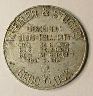 1959 Oklahoma Sooners Football Schedule Coin Wheeler & Stuckey Good Luck Spinner