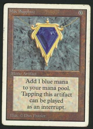 1x Unlimited Mox Sapphire (scratches) Mtg Unlimited Power 9 - Kid Icarus -