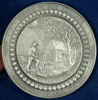 1967 Nebraska Centennial Medallic Art Co.  999 Silver Medal