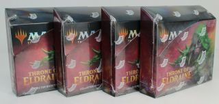 4 X Throne Of Eldraine Collector Booster Boxes Factory Mtg Magic