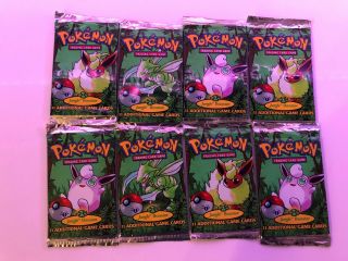 8 - 1999 Pokemon Jungle Booster Packs Factory - 1st Edition