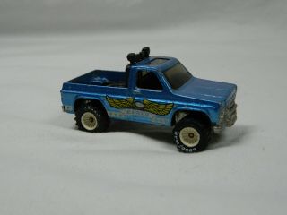 1977 Hot Wheels Blue Eagle Chevy Pickup Truck White Wheels Real Riders Goodyear