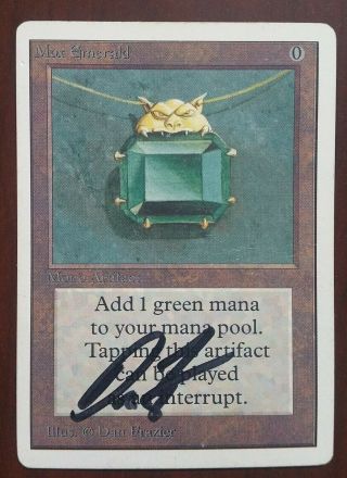 Mtg Magic The Gathering Unlimited - Mox Emerald Signed Power 9