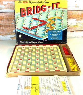 Vintage 1960 Bridg It Skill Game Bridge Building Connecting Hassenfeld Bros Usa