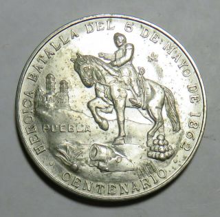 1962 Batalla Del 5 De Mayo 1862 Silver Medal Mexico