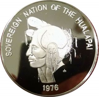 1976 Sovereign Nation Of The Hualapai Tribe Proof.  999 Silver Medal In Case