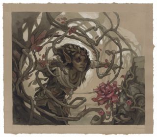 Rosethorn Acolyte Painting By Wylie Beckert For Mtg Throne Of Eldraine