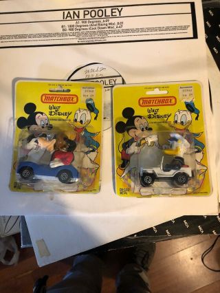 1979 Matchbox Walt Disney Donald Duck Police Jeep &goofy Blue Opened Package.
