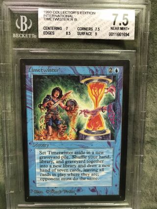 Bgs 7.  5 Nm,  Timetwister Mtg International Collectors Edition Never - Played