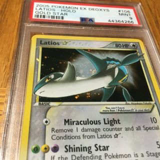 PSA 9 Latios Gold Star 106/107 Ex Deoxys HOLO Pokemon Card 2