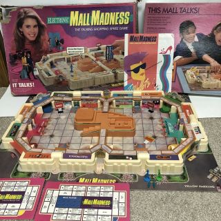 Vtg Mall Madness Board Game Milton Bradley 1989 Shopping Spree Game Incomplete