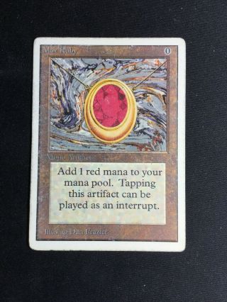 Mtg Magic The Gathering - Mox Ruby - Unlimited - Below Good (inked)